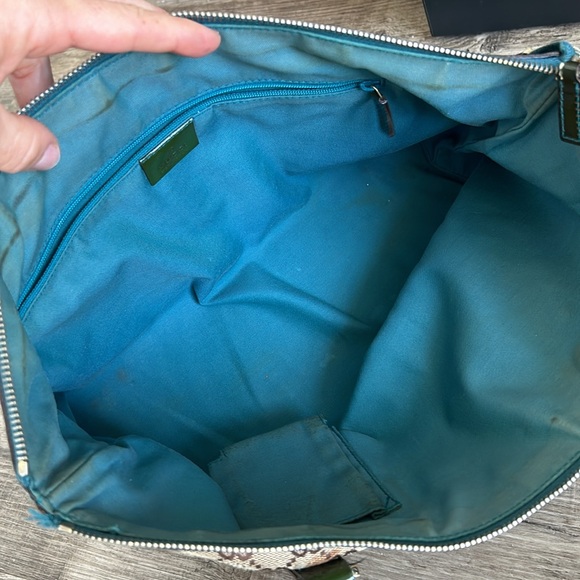 ❤️‍🔥SALE!GUCCI  Abbey Monogram Tote Dark Green Trim - Picture 7 of 10